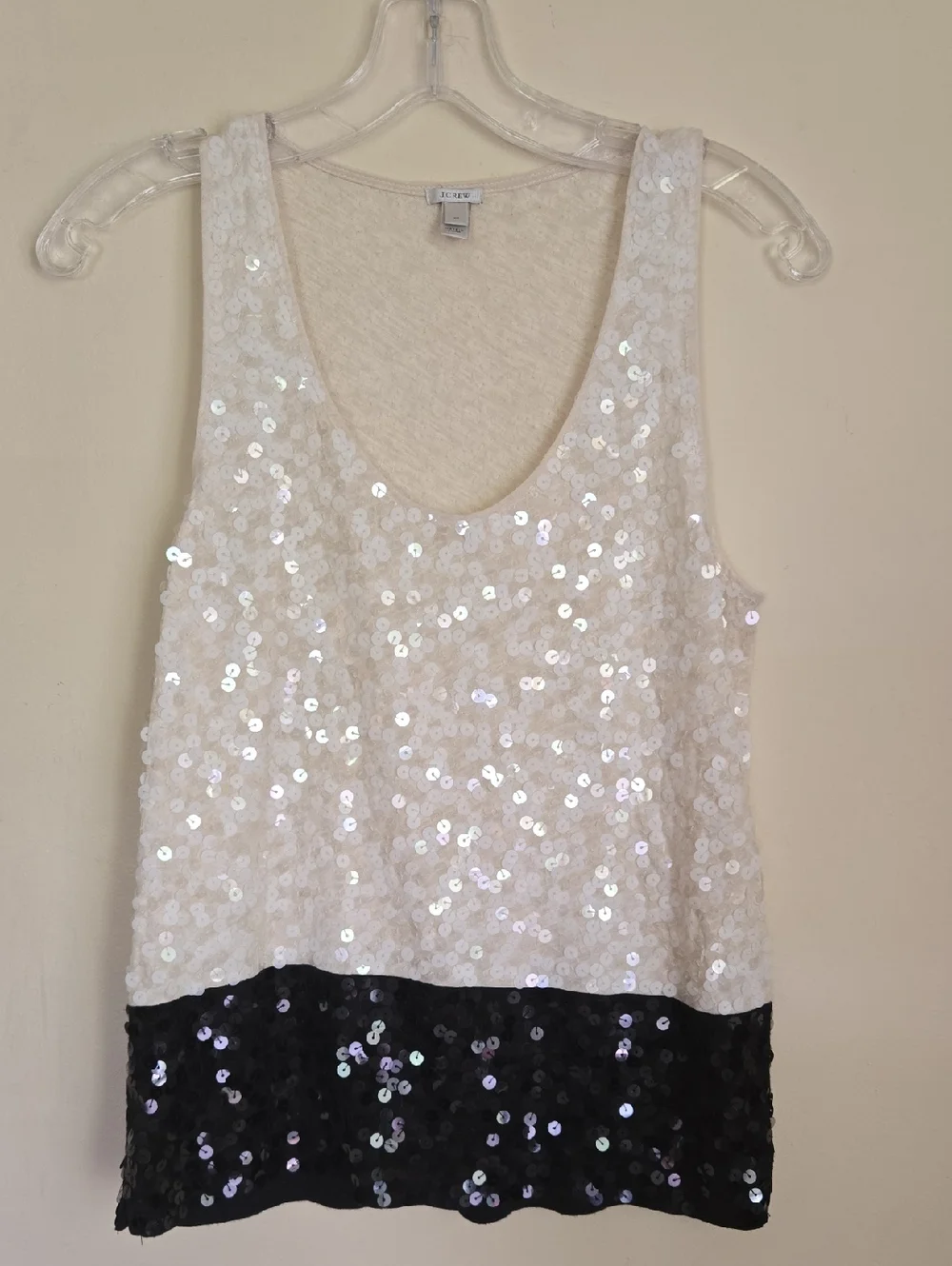 J. Crew Two-Tone Sequin Tank Top Fall 2015